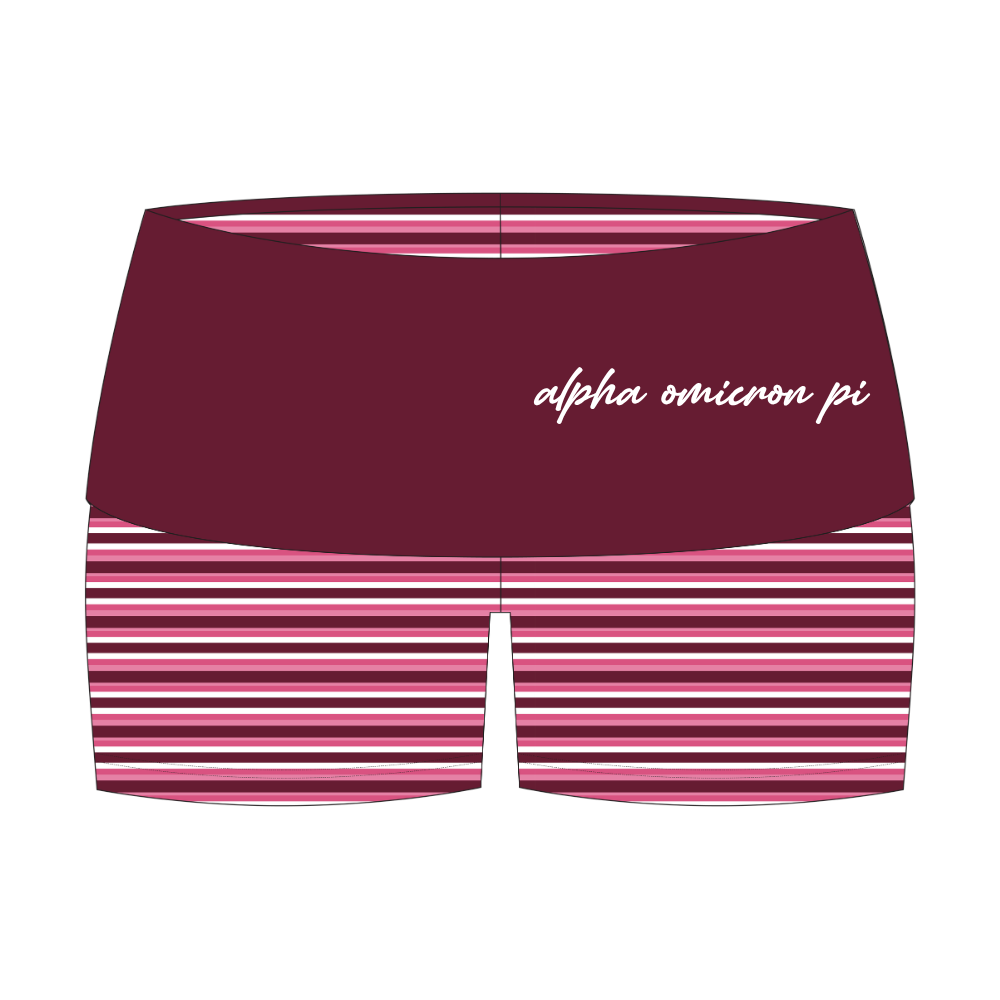 Alpha Omicron Pi Fold Over Shorts (PREORDER)