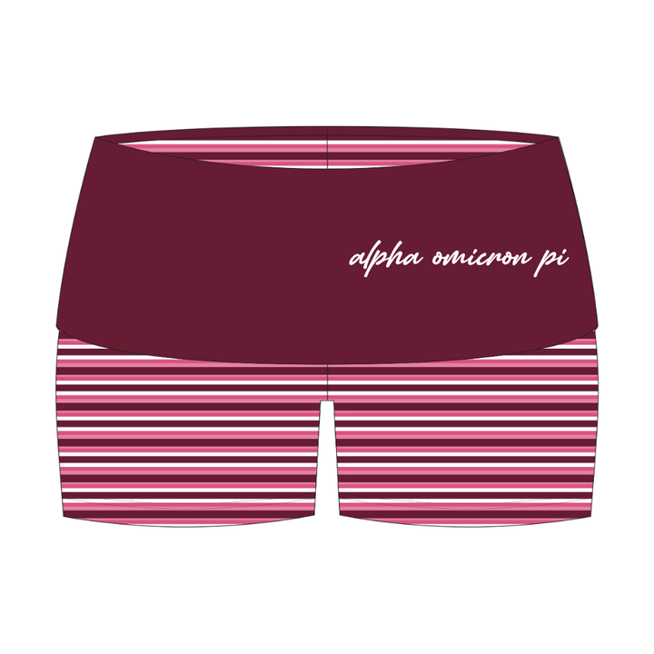 Alpha Omicron Pi Fold Over Shorts (PREORDER)