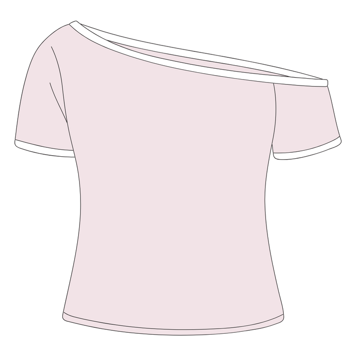 TP-021 CONTRAST OFF SHOULDER TEE ($29-$35)