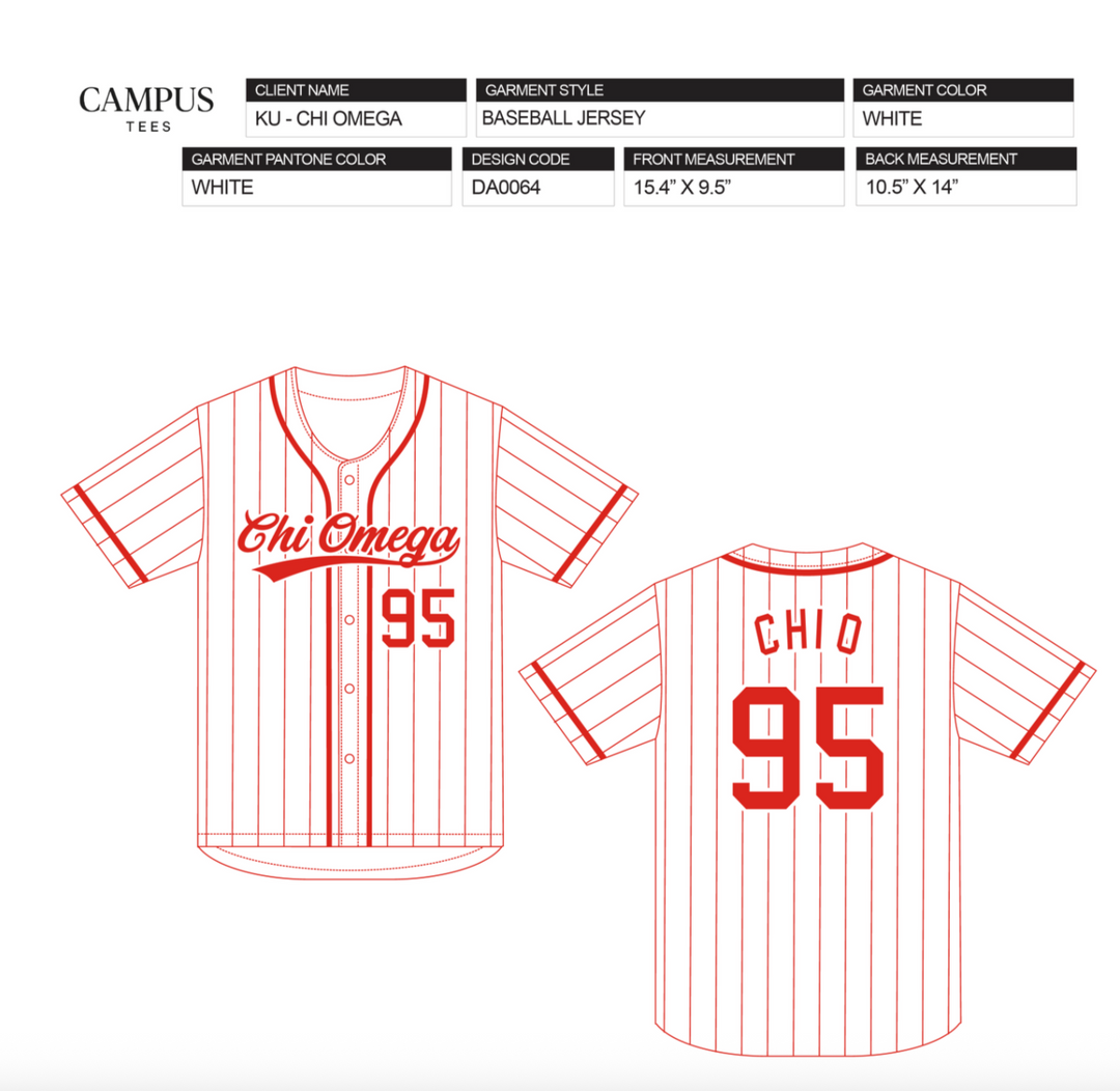 KU Chi Omega Baseball Jersey