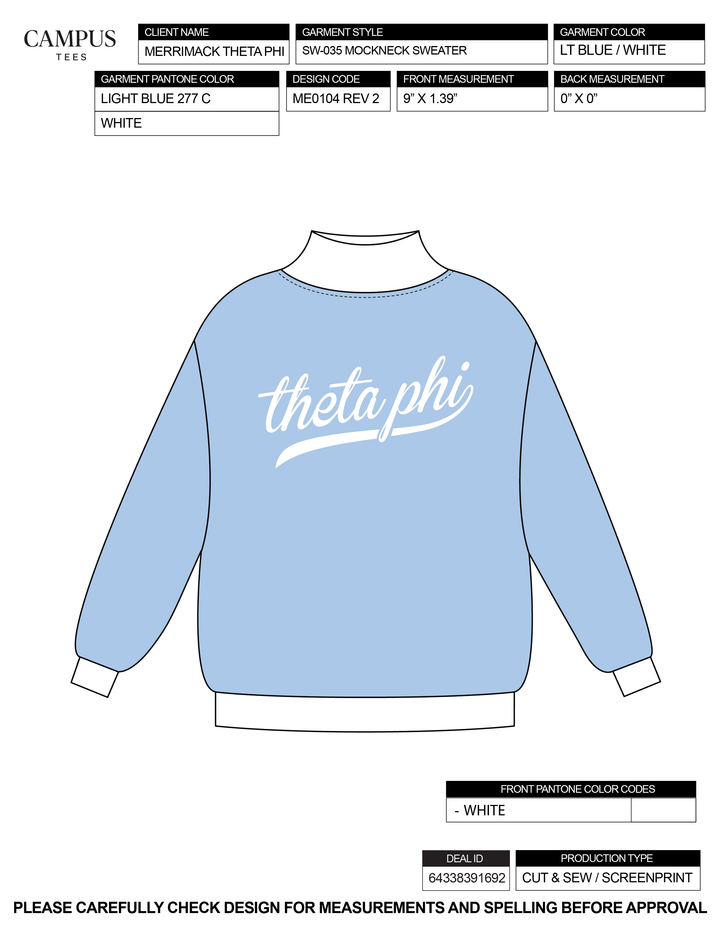 Merrimack Theta Phi Alpha Custom Merch