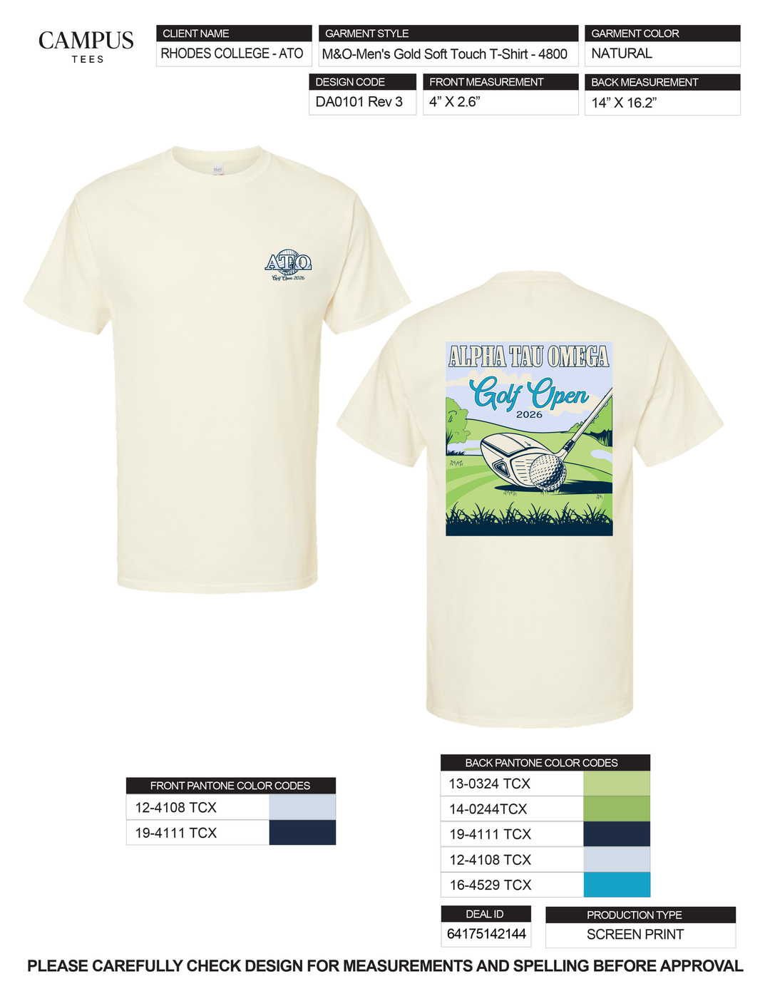 Rhodes College ATO Custom Merch