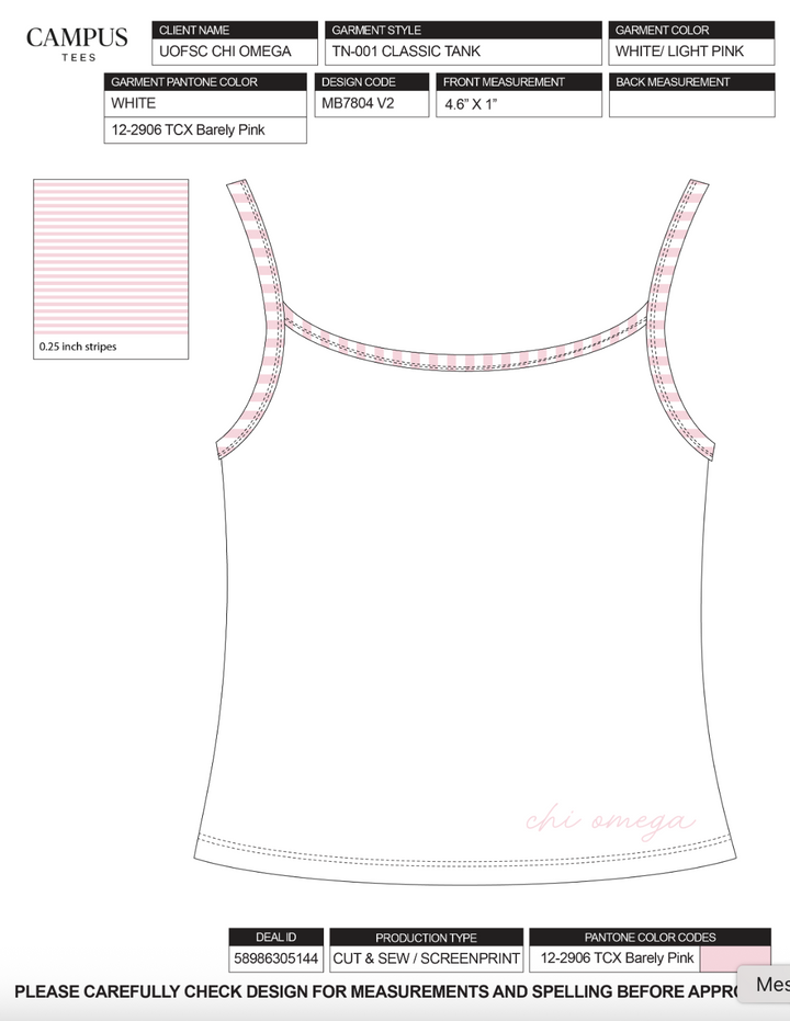University of South Carolina Chi Omega Custom Merch