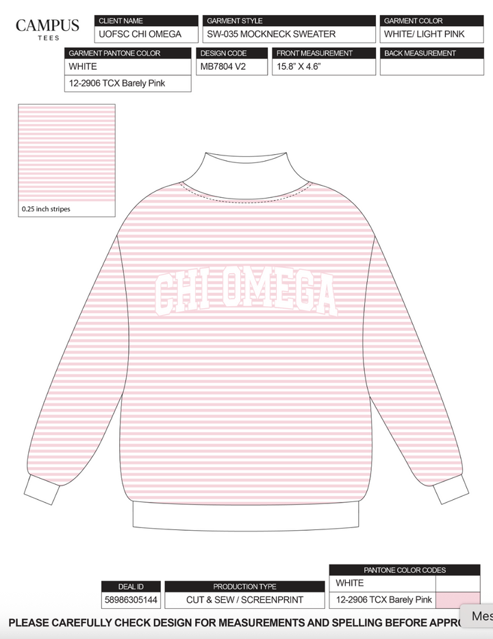 University of South Carolina Chi Omega Custom Merch