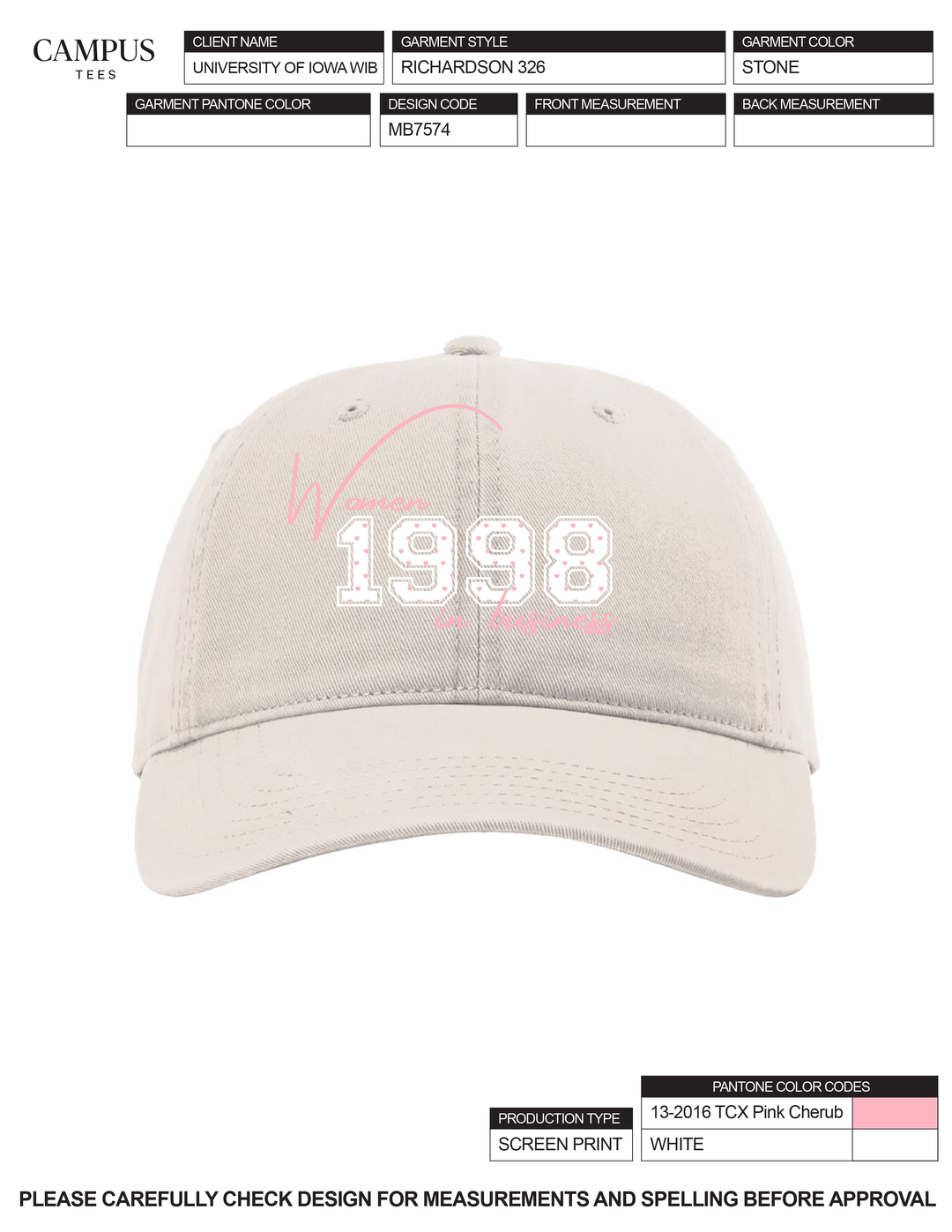 UNIVERSITY OF IOWA WIB HAT
