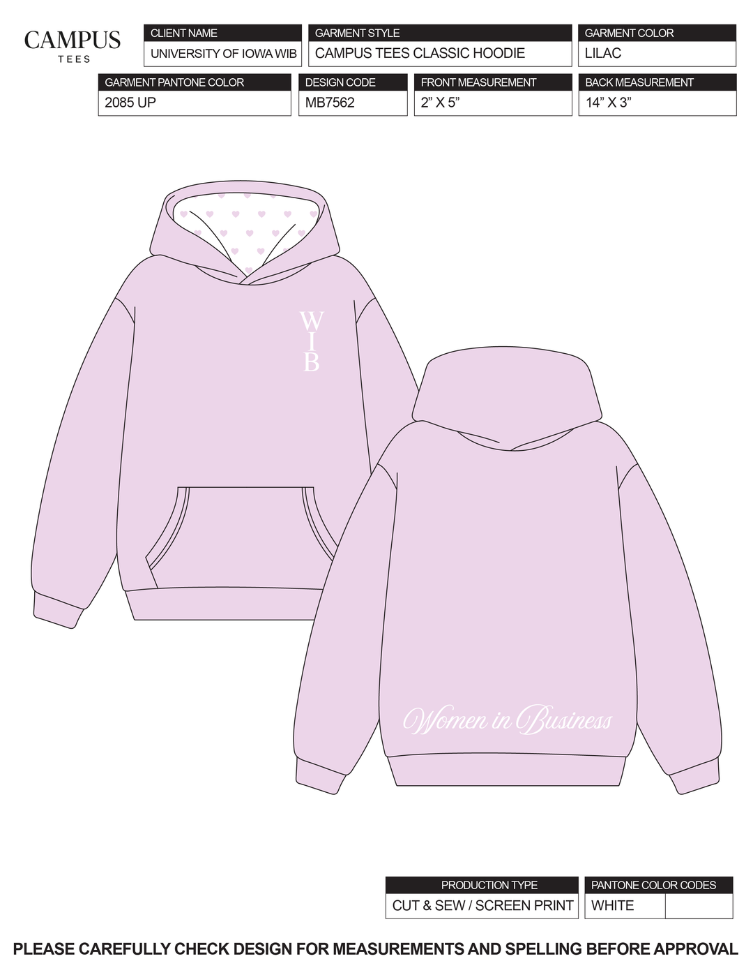 UNIVERSITY OF IOWA HOODIE LILAC