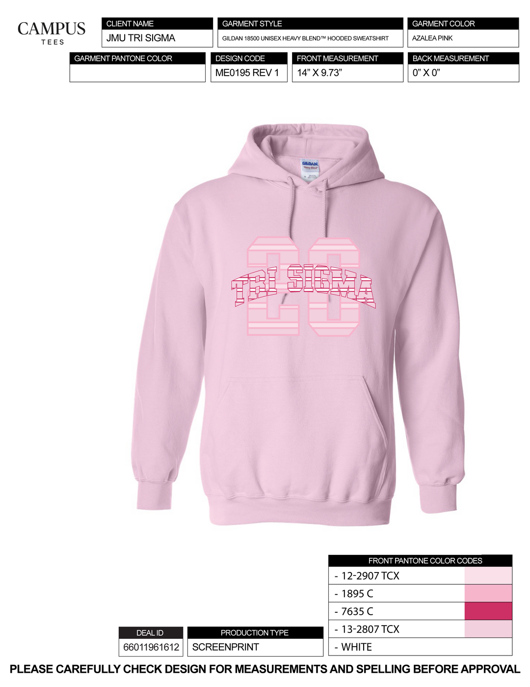 JMU Tri Sigma Custom Hoodie