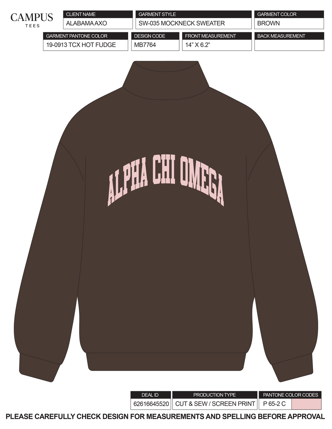 University of Alabama Alpha Chi Omega Custom Merch